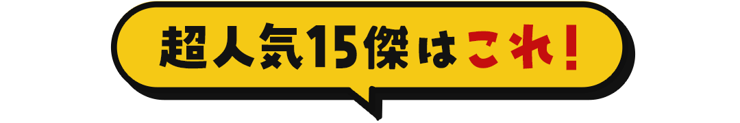 超人気15傑はこれ！