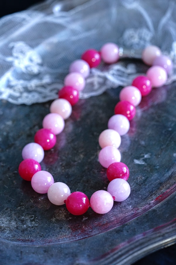 ������ơ������饹�ܡ���Υԥ󥯤Υͥå��쥹45cm 1960ǯ�庢��ga-923