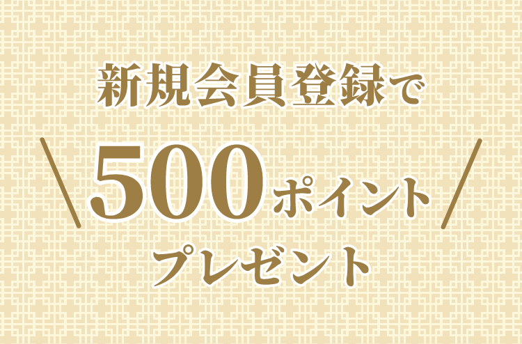 新規会員登録で 500ポイントプレゼント