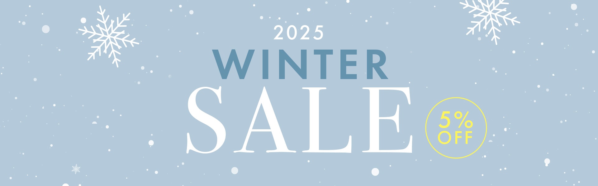 冬のセール、5％割引を告知する画像