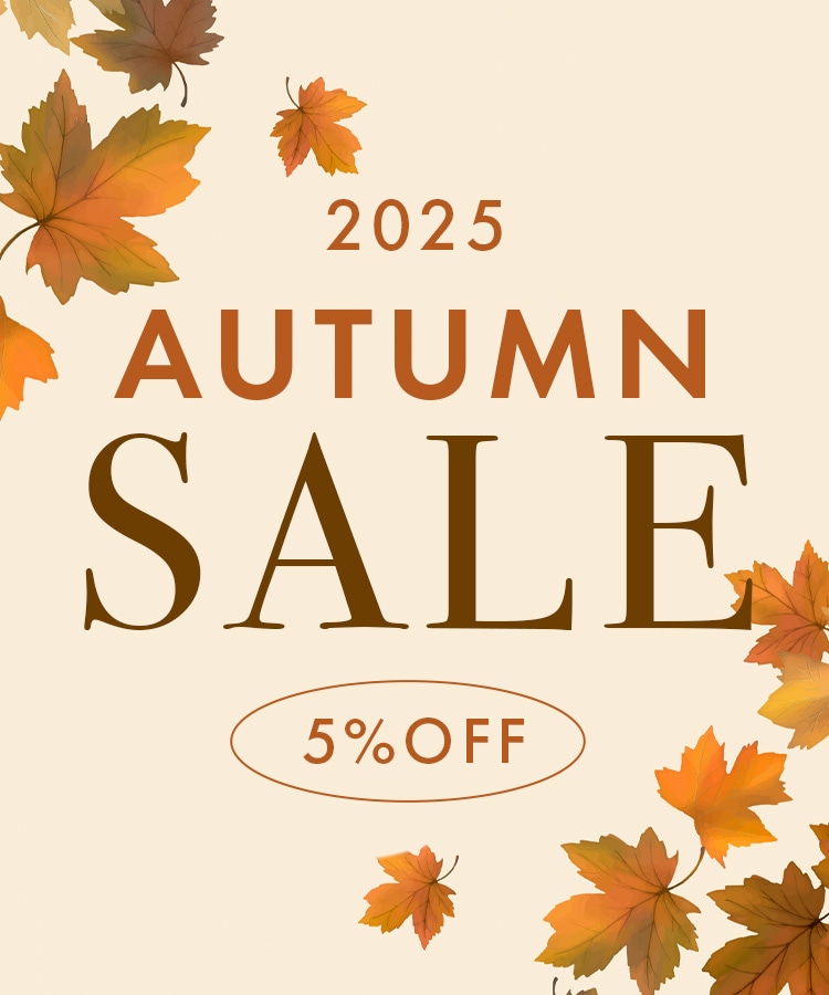 秋のセール、5％割引を告知する画像