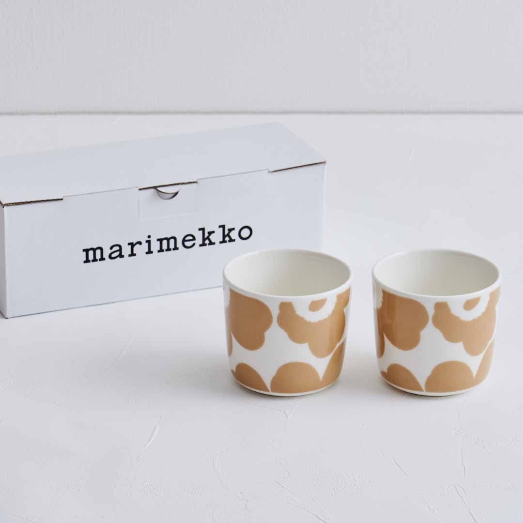 【marimekko】 ウニッコ ラテマグ 2個セット ホワイト・ベージュ