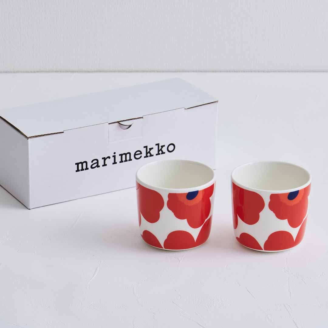 【marimekko】 ウニッコ ラテマグ 2個セット レッド