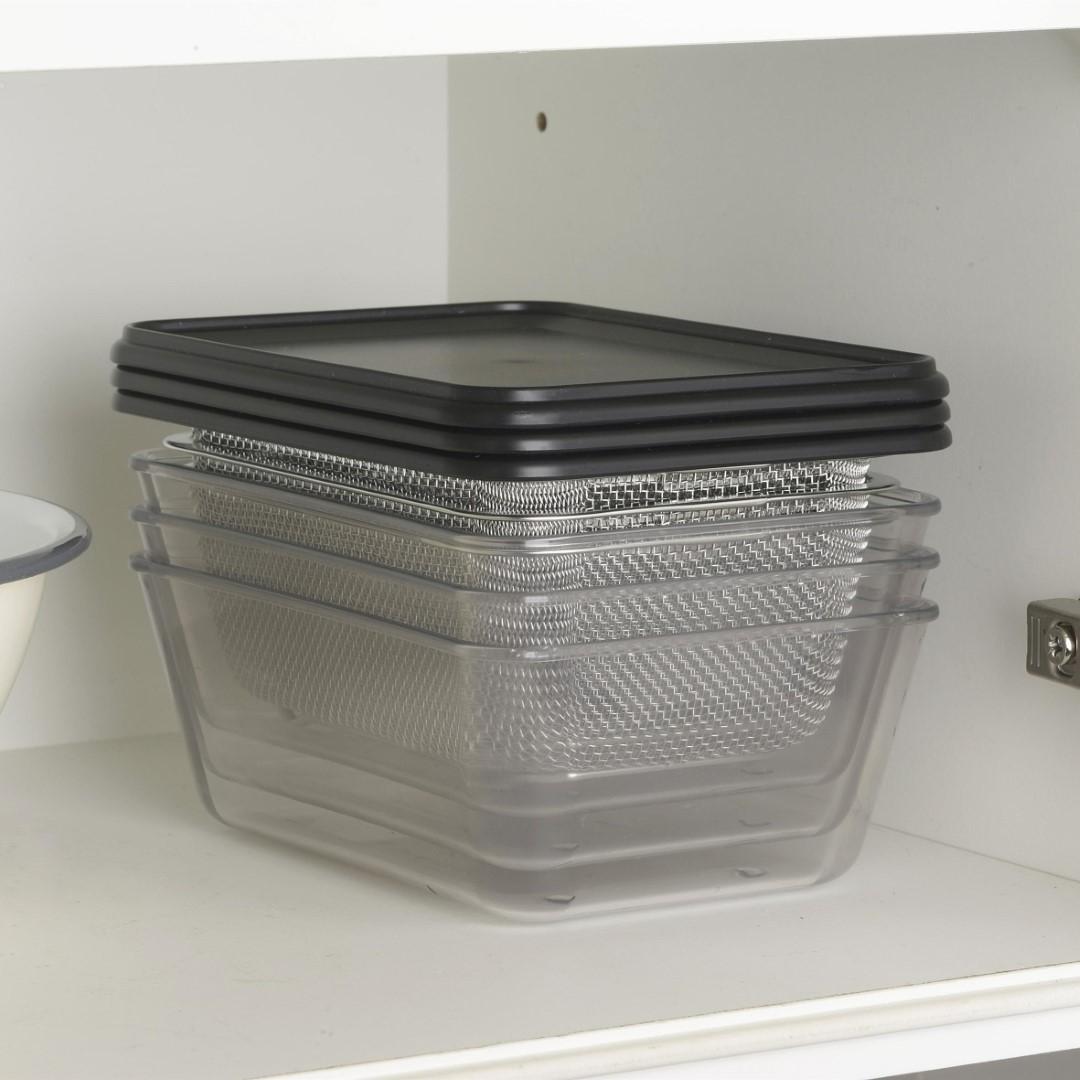 グレー保存容器9点セット iwaki(イワキ) 耐熱ガラス やむ無く 保存容器