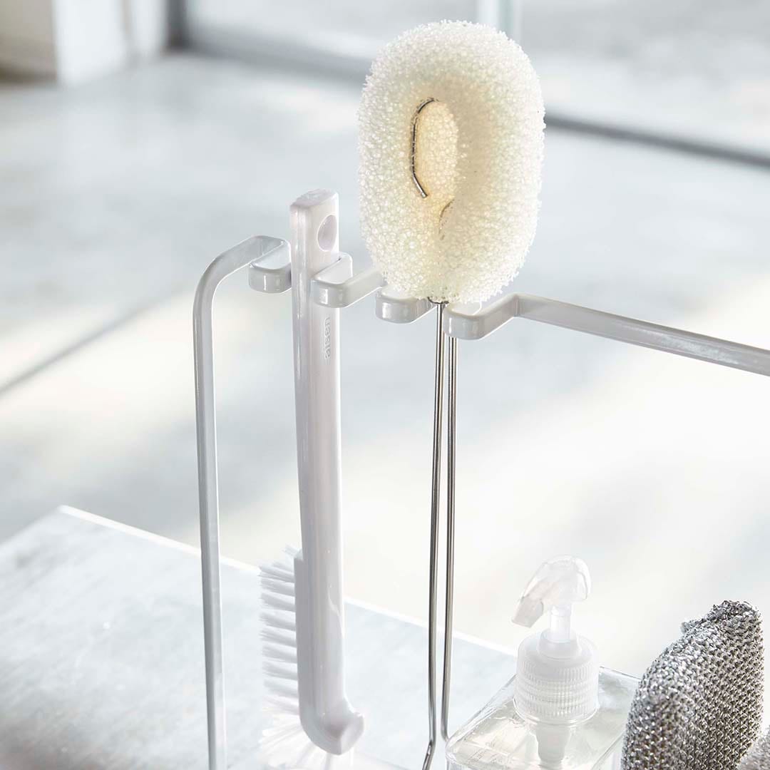 スポンジ＆クリーニングツールスタンド タワー ホワイト｜キッチン用品
