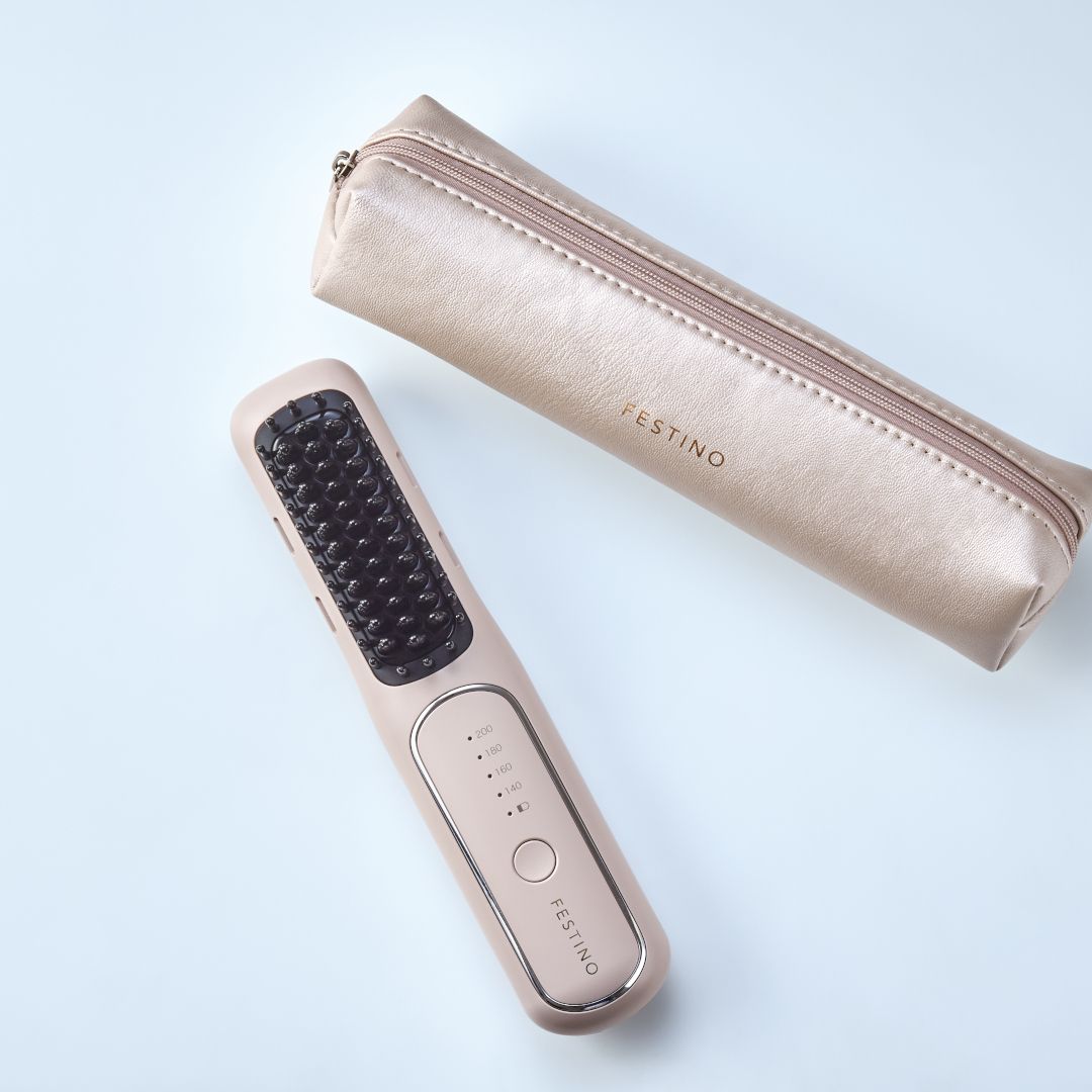 FESTINO】 充電式 スタイリング ヒーターブラシ｜バス・洗面用品