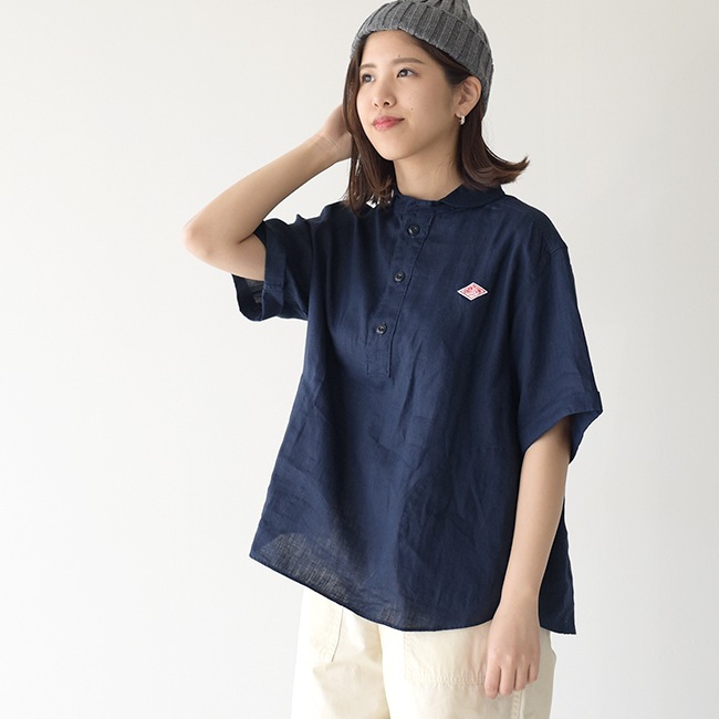 Danton リネンラウンドカラープルオーバー半袖シャツ トップス Jd 3565kls ダントン Clachic くらしっく