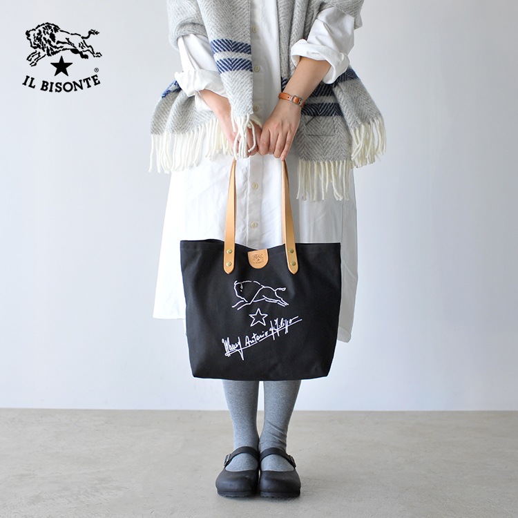 Il Bisonte イルビゾンテ サインプリントキャンバストートバッグ Clachic くらしっく