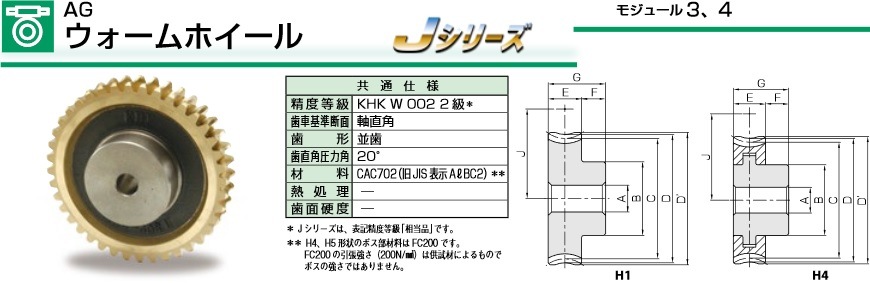 KHK AGF3-60R1 ウォームホイール - 4