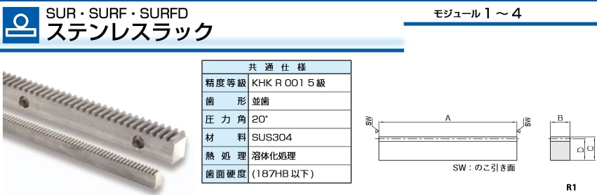 新発売の KHK 小原歯車工業 SRO3-1000 丸ラック