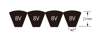 8V 4連 断面図