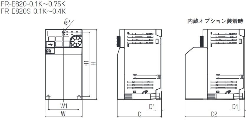 専門店 三菱電機 FR-E820-0.1K-1 最小クラスの高性能インバータ FREQROL-E800シリーズ 三相200V 定格容量0.1kw  標準タイプ