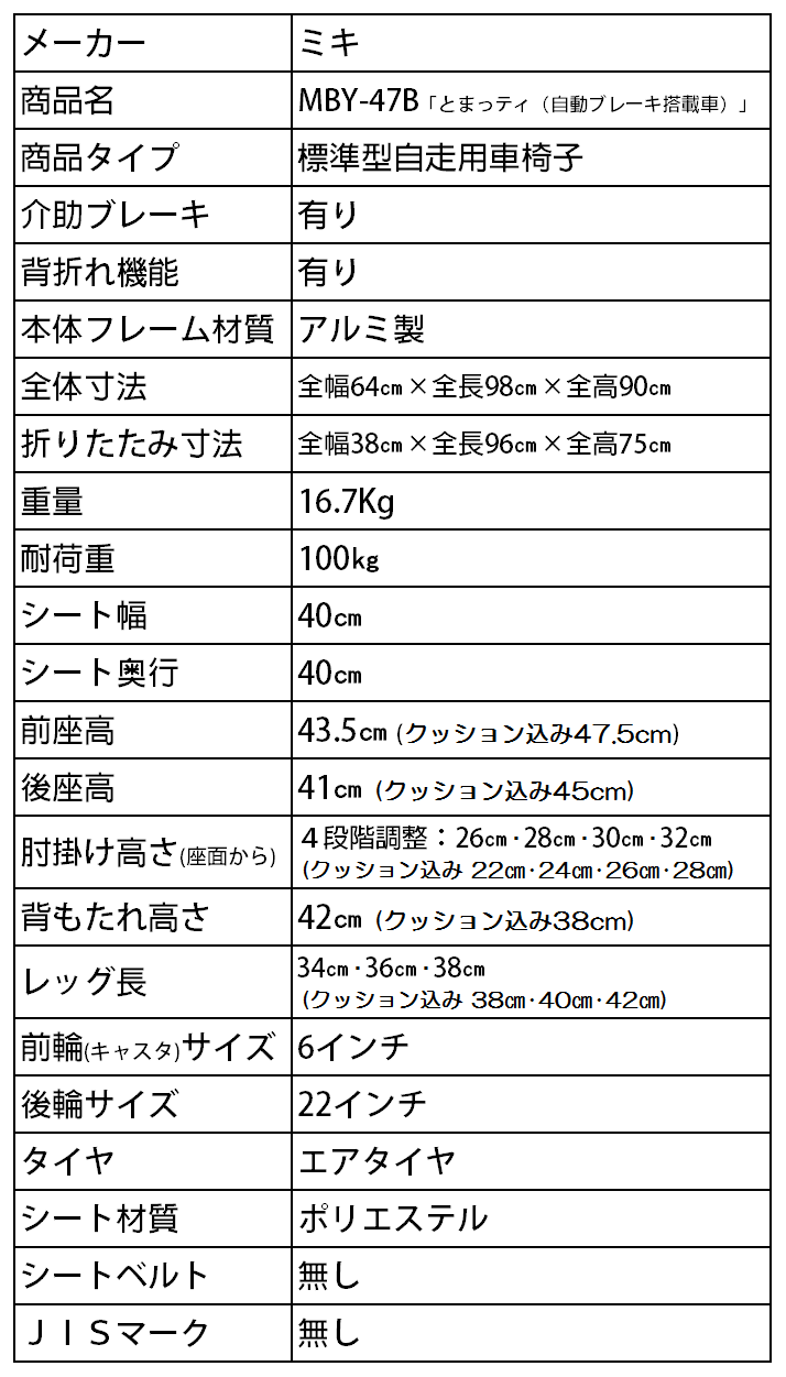 自走用車いす MBY-47B「とまっティ（自動ブレーキ搭載車）」 | 車いす通販のロッキー