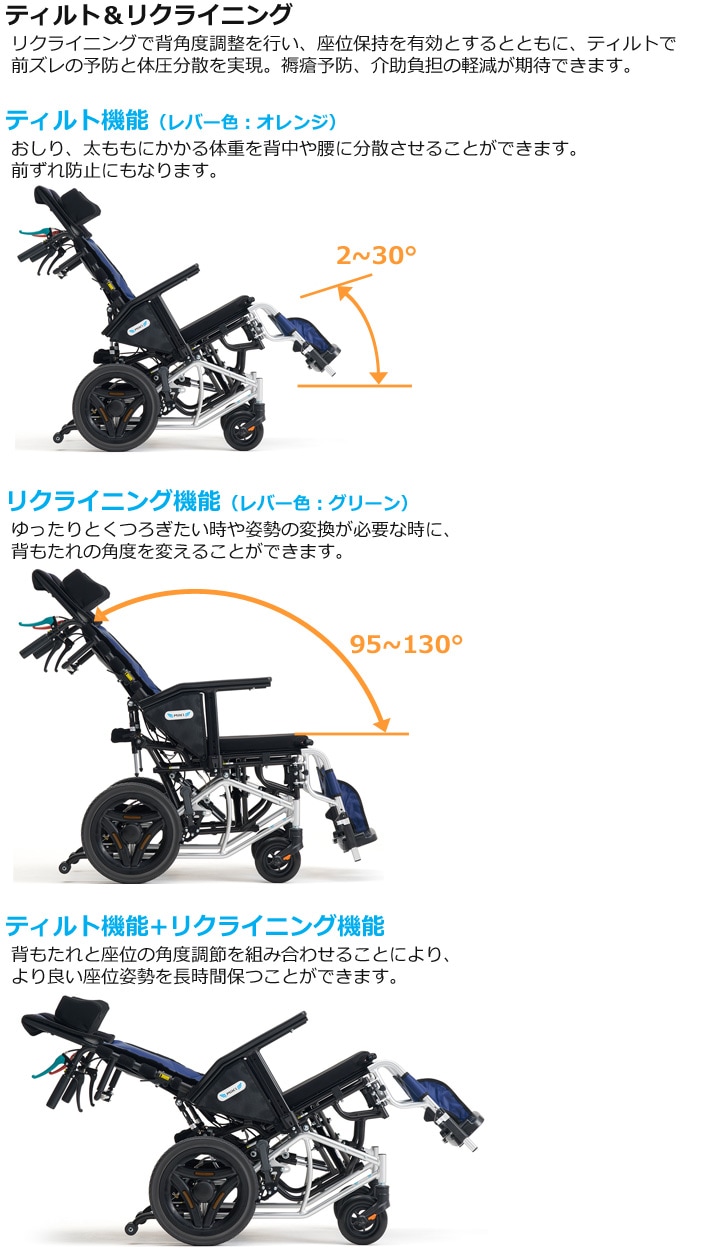 リクライニング&ティルト式 介助用車いす CRT-SG-WR | 車いす通販の