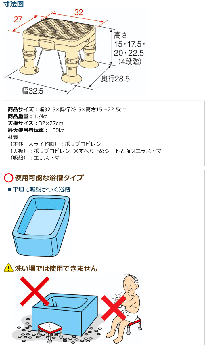 アロン化成軽量浴槽台ミニ レッド 12-20(wf-402700-2) - 3