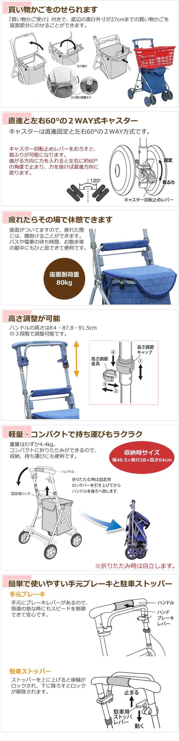 シルバーカーリズムRWC 316003【島製作所】 | シルバーカー歩行用品