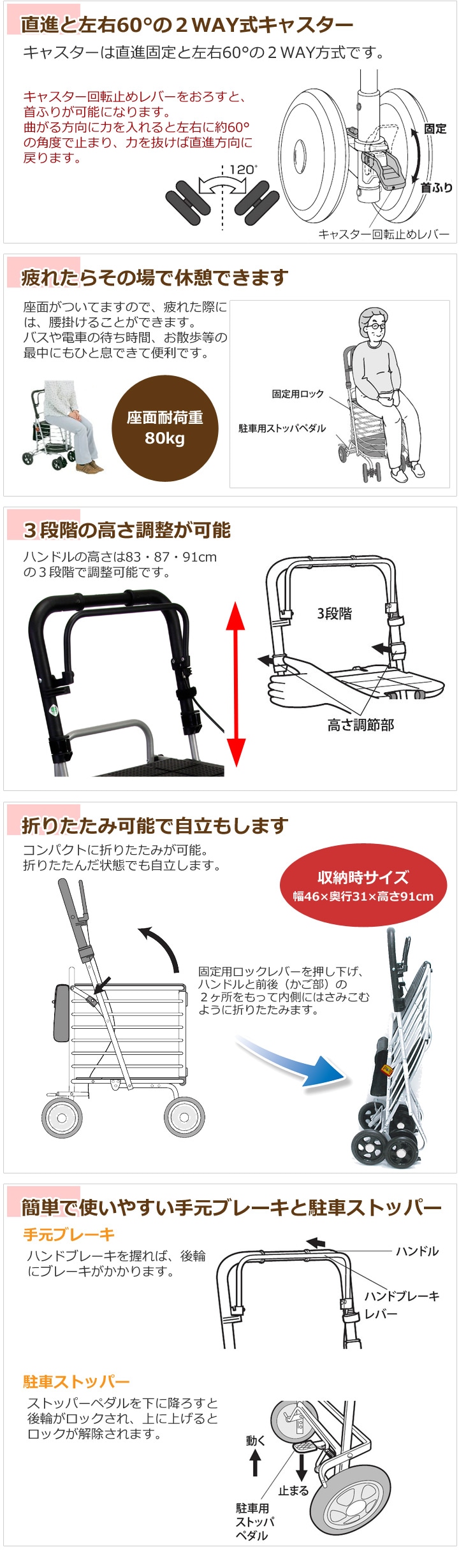 シルバーカーハーモニーAL（保冷バッグ付） 316117【島製作所