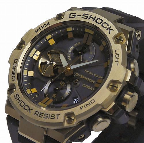 G-SHOCK G-STEEL ソーラー腕時計 GST-B100GB-1A9JF スマートフォンリンク ブラックXゴールド