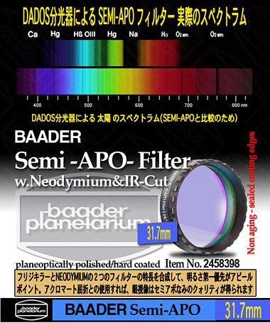 baader planetarium SEMI-APOフィルター48mm（2インチ） ｜ 天体望遠鏡