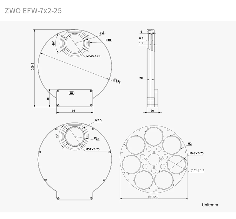 ZWO New EFW-7x2