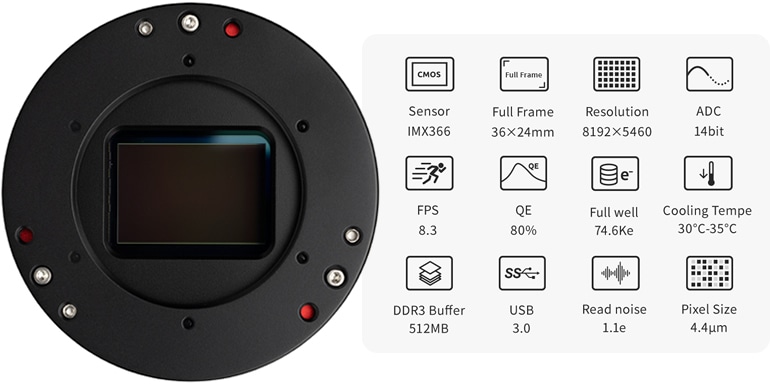 ZWO ASI 4400MC Pro（DDR3バッファメモリ内蔵/カラー/冷却モデル