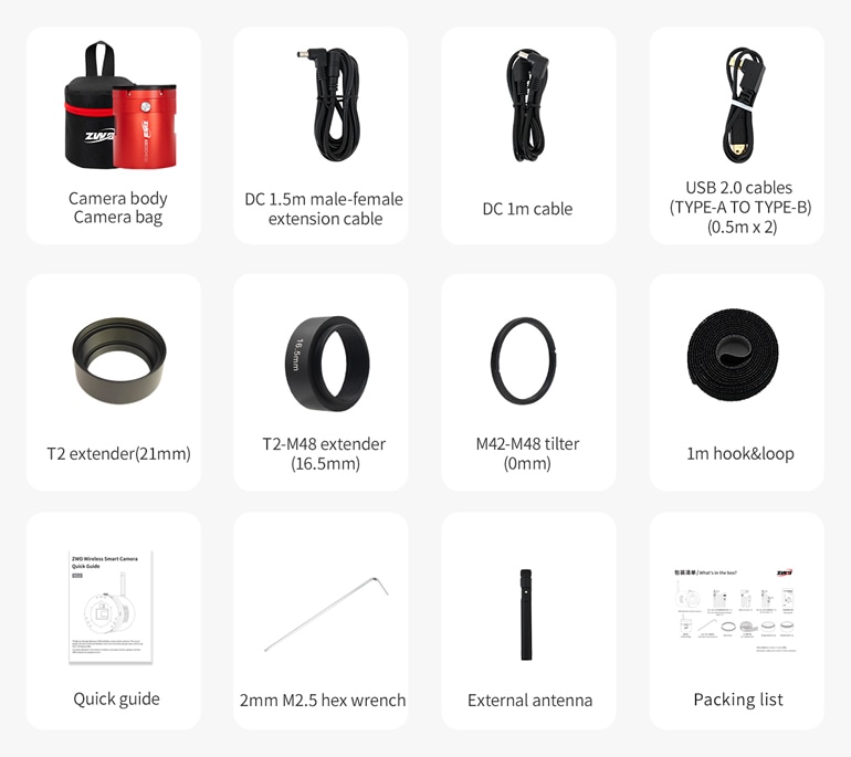 ZWO ASI 585MM Air（ASIAIR/ガイドチップ搭載/モノクロ冷却モデル