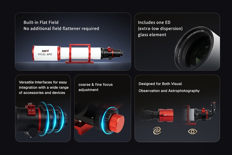 ZWO FF131 APO（983mm/F7.5）（2026年6月10日新発売）(6月中旬入荷予定