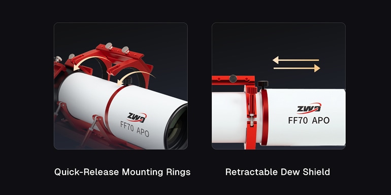 ZWO FF70 APO（490mm/F7）（2026年6月10日新発売）(6月中旬入荷予定