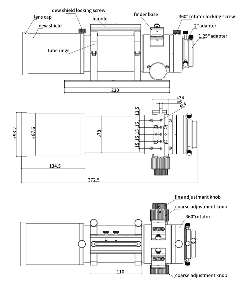 ZWO FF70 APO（490mm/F7）（2026年6月10日新発売）(6月中旬入荷予定