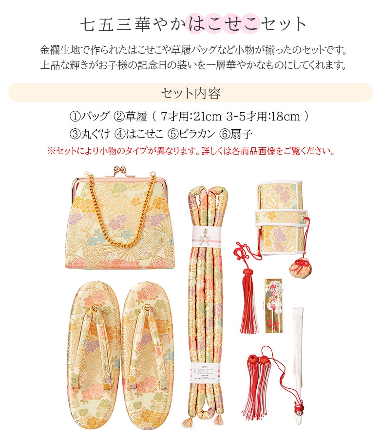 販売】七五三 はこせこセット 7歳 3歳 5歳 バッグ 草履21cm 18cm 箱迫