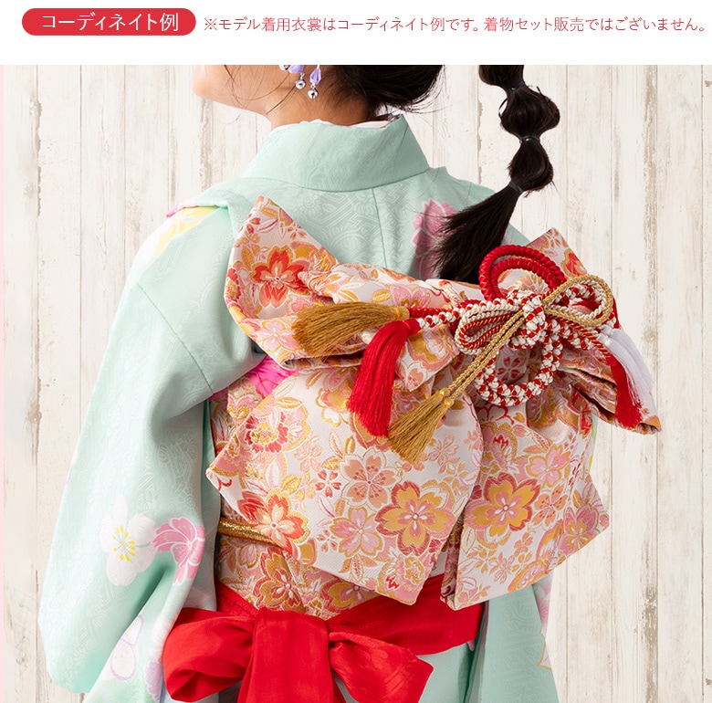 七五三　3歳　5歳　7歳 着物　結び帯　セット　祝い着　一式 販売】七五三 結び帯 7歳 7才 女の子 作り帯 祝い帯 付け帯 御祝帯