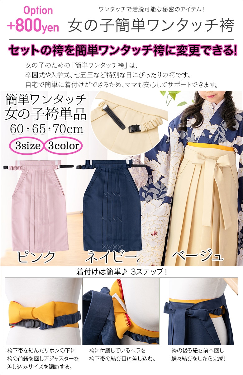 女の子 着物袴セット 卒園式袴 七五三 小紋 着物 5点セット ちょっと訳