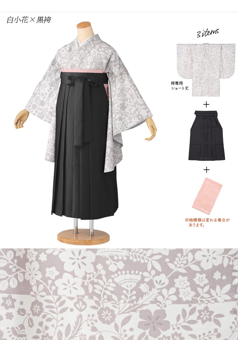 振袖・長襦袢・袴の3点セット 大学生 卒業式 成人式 正絹トールサイズ