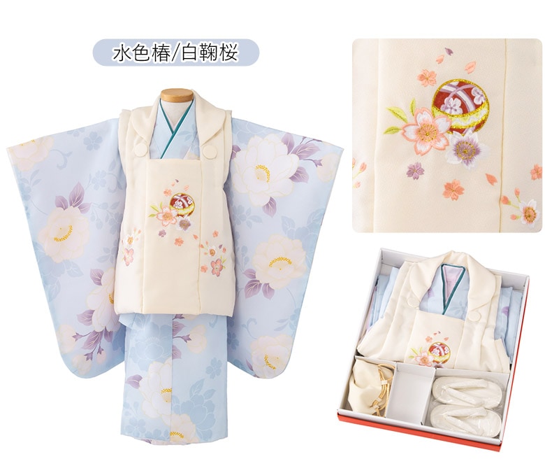 販売】七五三 女の子 被布セット フルセット 3才 3歳 白 レース 販売
