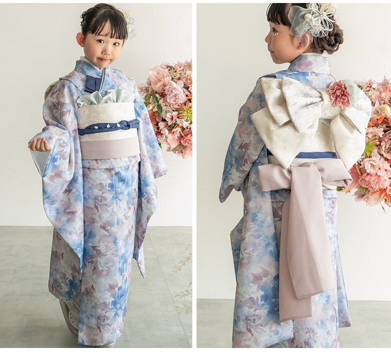 販売】七五三 女の子 着物 フルセット 7歳 購入 ピンク 水色
