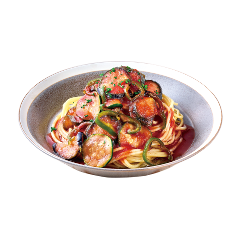 夏野菜たっぷりトマトパスタ