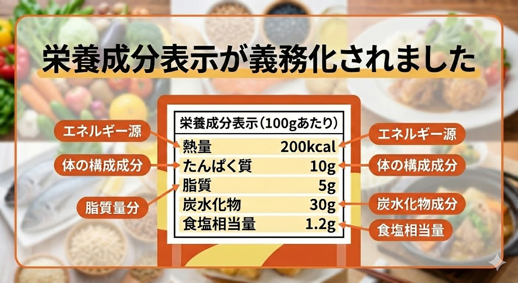 栄養成分表示が義務化されました