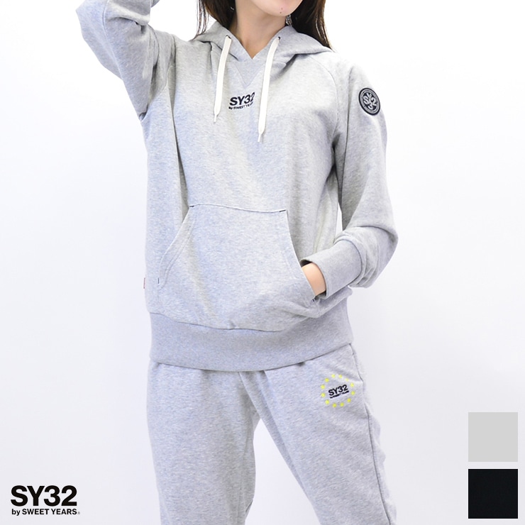 アウトレット 48%OFF SY32 by SWEET YEARS エスワイ32 ワールド スター パーカー フーディー BLACK GRAY  Mサイズ Lサイズ XLサイズ plussize-フィットネスウェアのセレクトショップ LA BODY