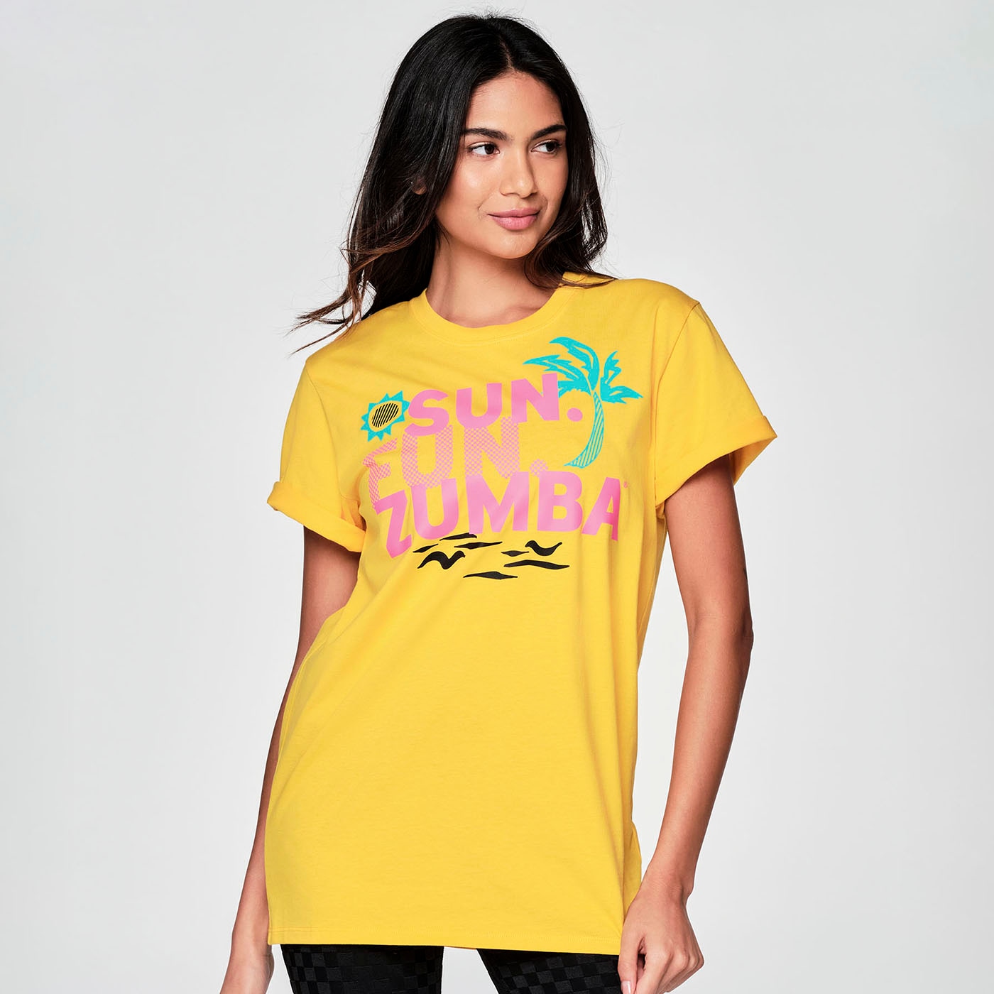 ZUMBA ズンバ 正規品 Tシャツ YELLOW XS/Sサイズ M/Lサイズ-フィットネスウェアのセレクトショップ LA BODY