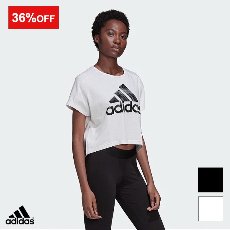 アウトレット 36 Off Adidas アディダス ビッグロゴ Tシャツ White Mサイズ Ad Fym93 La Body Sale レディーストップス フィットネスウェアのセレクトショップ La Body