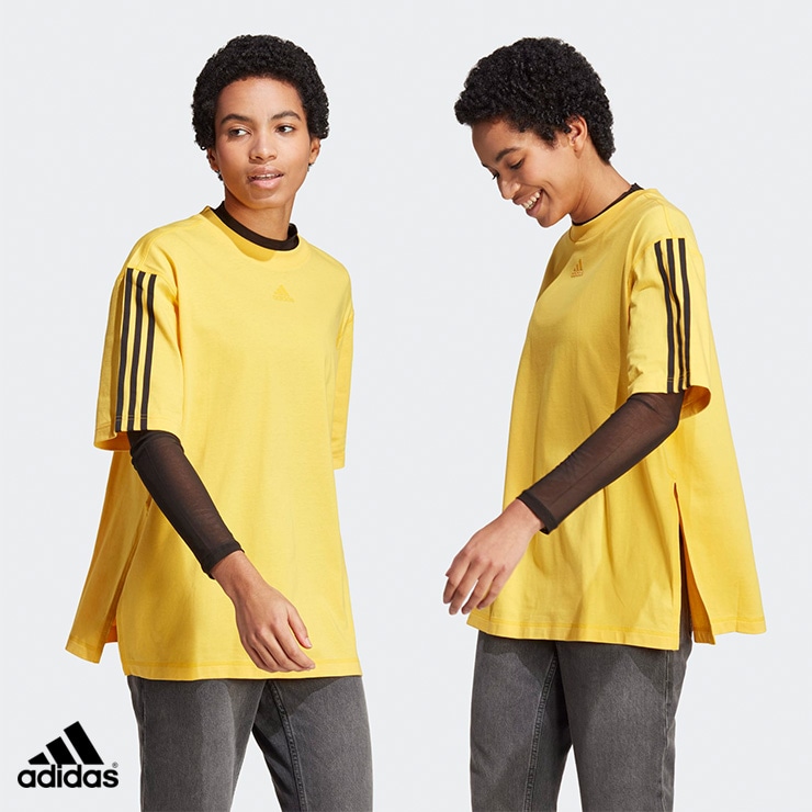 adidas アディダス ダンス オーバーサイズ Tシャツ YELLOW Mサイズ