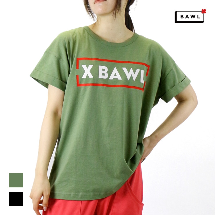 BAWL ボウル KILO Tシャツ GREEN グリーン BLACK ブラック Mサイズ-フィットネスウェアのセレクトショップ LA BODY