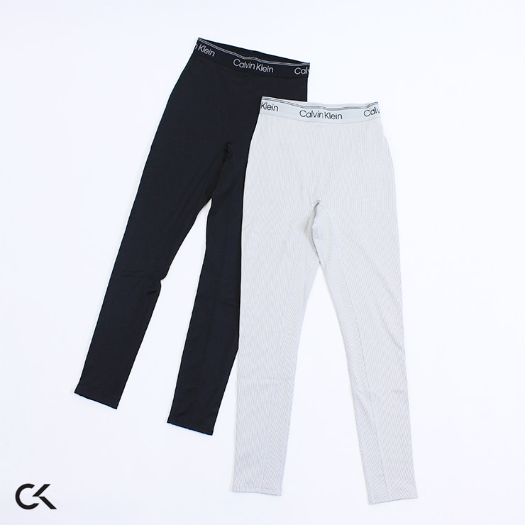 Calvin Klein カルバンクライン ロゴ バンド 7/8 レギンス ASH GRAY