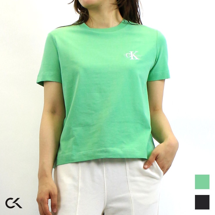 Calvin Klein カルバンクライン ロゴ Tシャツ BLACK GREEN Sサイズ 