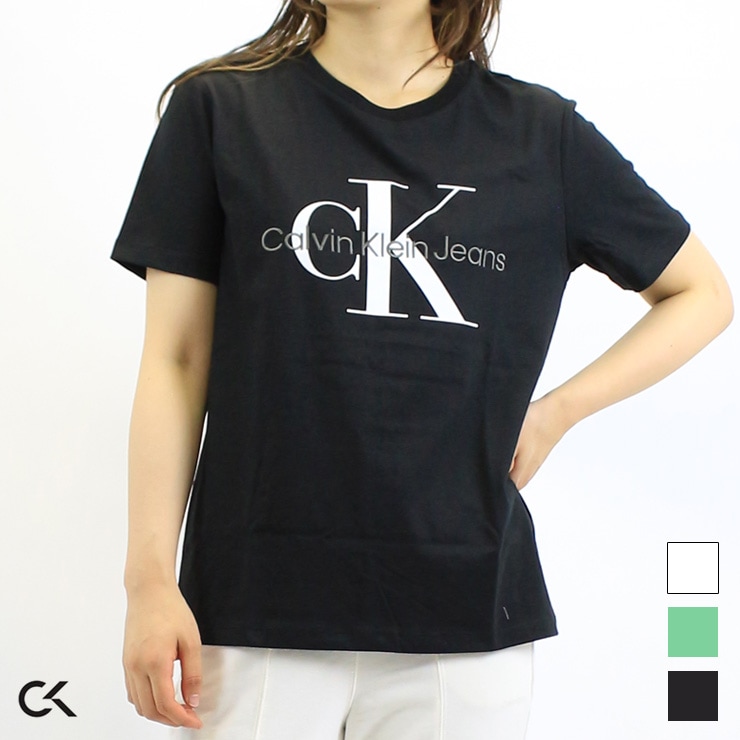 Calvin Klein カルバンクライン ビッグ ロゴ Tシャツ BLACK GREEN