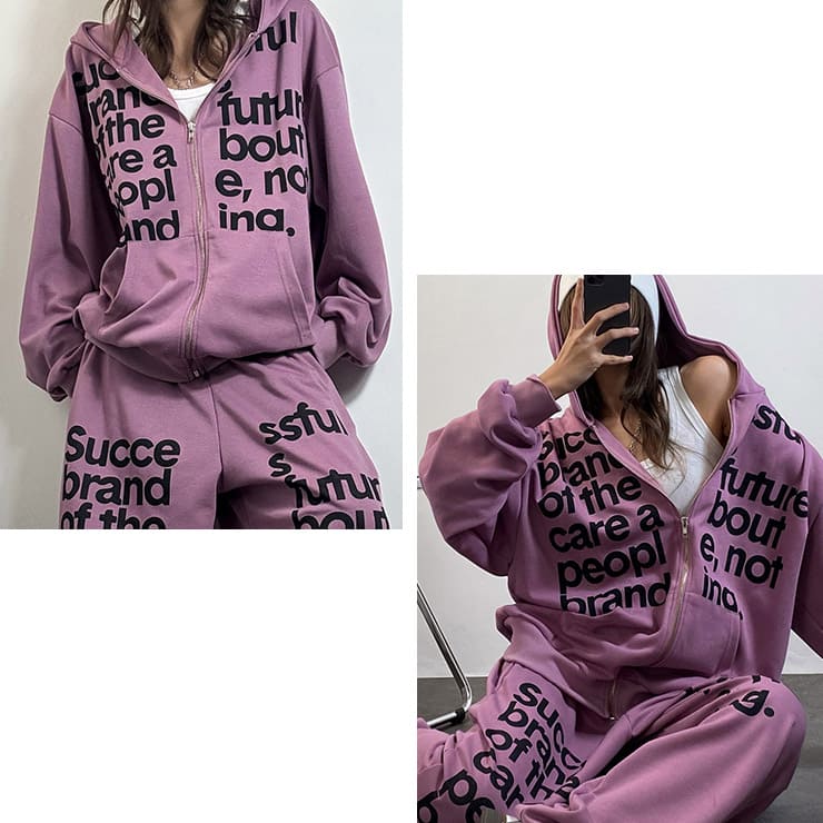 T-JACKET HOODED OVERSIZE ZIPUP�ԥ󥯾�Ⱦ�ȥ��åס��������֤ȥա��ɥǥ�����ʬ����