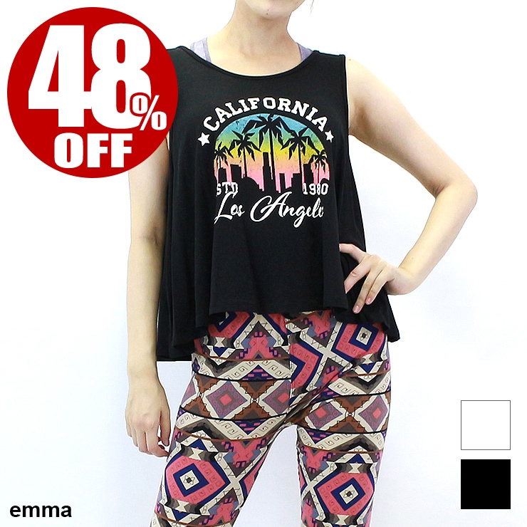 アウトレット 35 Off Emma エマ カリフォルニア Aライン タンクトップ Black White Sサイズ Mサイズ Lサイズ Em6014 すべての商品 フィットネスウェアのセレクトショップ La Body