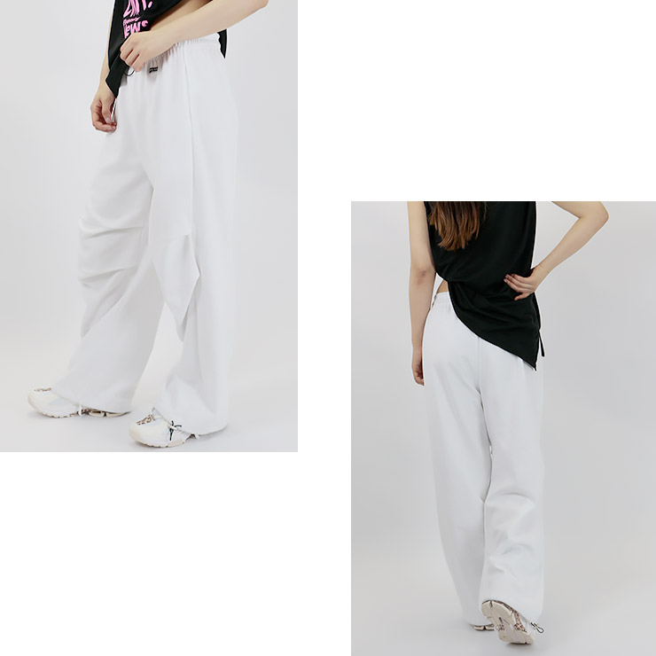 K-collection トラックパンツ タック ウエストゴム スウェット 裾