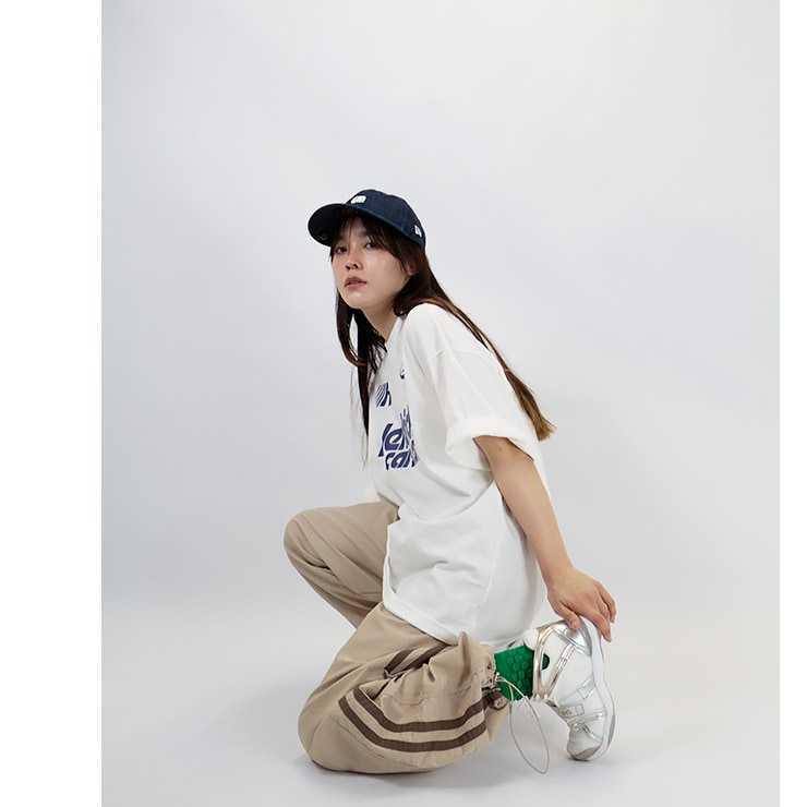 K-collection ラインパンツ ワイド ストレート ボトム ロング 韓国