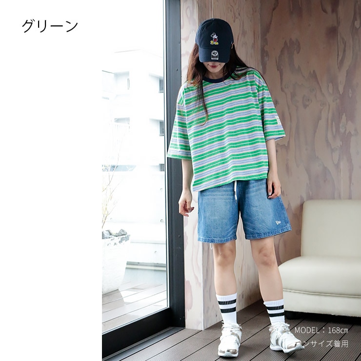 K-collection Tシャツ 五分袖 半袖 袖長め クロップ丈 ロゴ